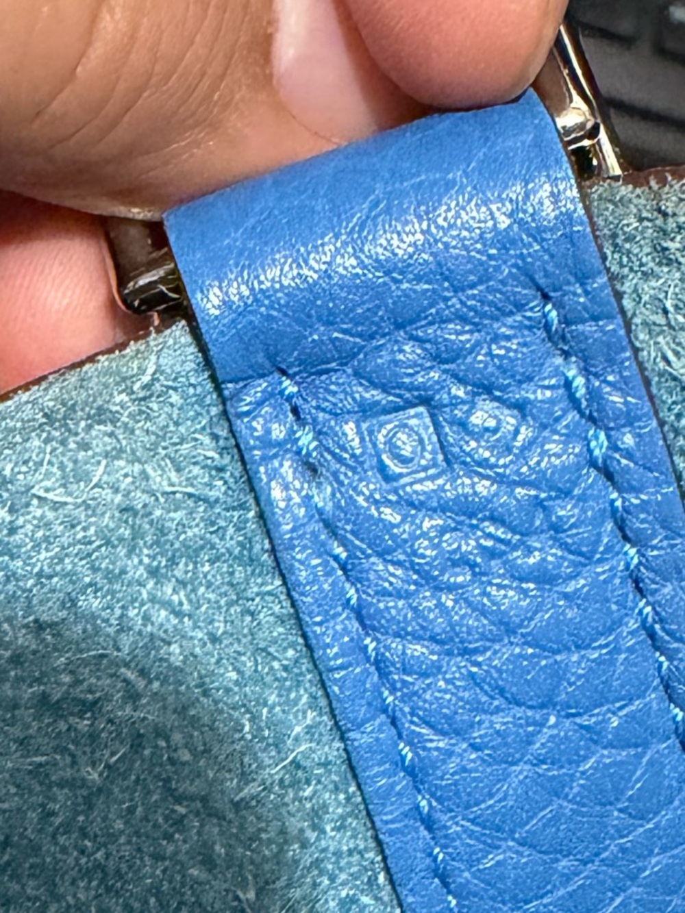 Pre-Owned Hermes GM Picotin Lock Bag Blue Clemence - Picture 15 of 15